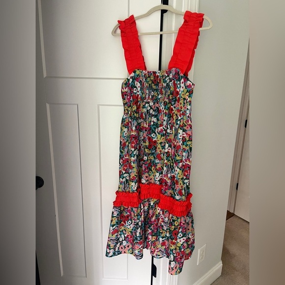 Crosby by Mollie Burch Bowie Dress Begonia Floral Ruffle Midi - Picture 6 of 6